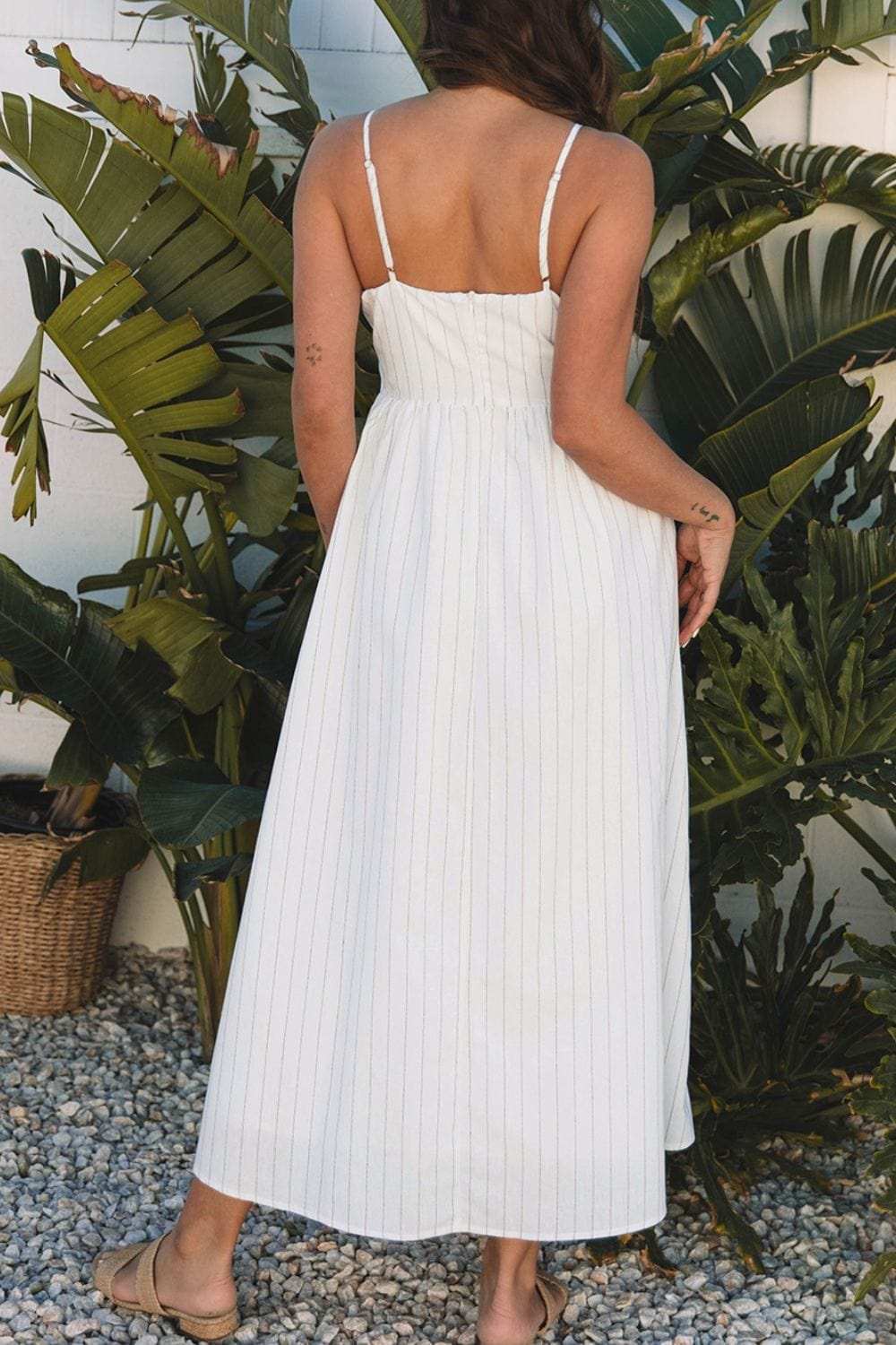 Stripe Square Neck Cami Dress with Pockets - Trendsi - Flyclothing LLC