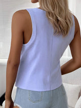 Solid Scoop Neck Tank - Trendsi - Flyclothing LLC