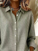 Full Size Plaid Button Up Long Sleeve Shirt Plus Size - Trendsi - Flyclothing LLC