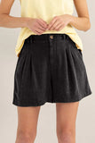 HYFVE High Waist Pleated Linen Shorts - Trendsi - Flyclothing LLC
