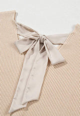 Tied Back V-Neck Long Sleeve Sweater - Trendsi - Flyclothing LLC