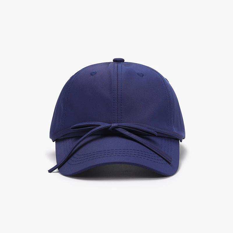 Tied Bow Cotton Baseball Cap - Trendsi - Flyclothing LLC