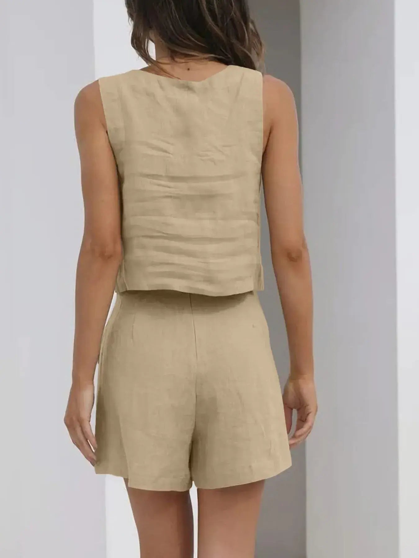 Square Neck Tank and Shorts Set - Trendsi - Flyclothing LLC