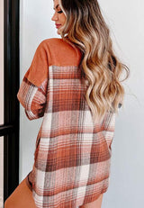 Plaid Button Up Long Sleeve Jacket - Trendsi - Flyclothing LLC