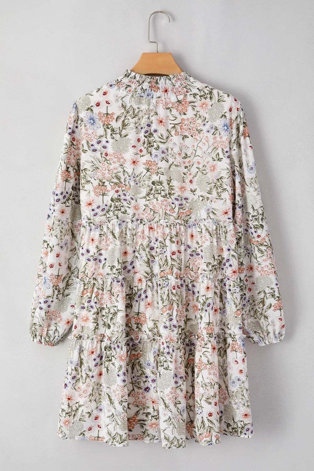 Printed Mock Neck Long Sleeve Mini Dress - Trendsi - Flyclothing LLC