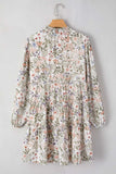Printed Mock Neck Long Sleeve Mini Dress - Trendsi - Flyclothing LLC