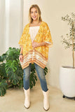 Davi & Dani Floral Printed Short Sleeve Loose Fit Kimono Cover Up - Trendsi - Flyclothing LLC