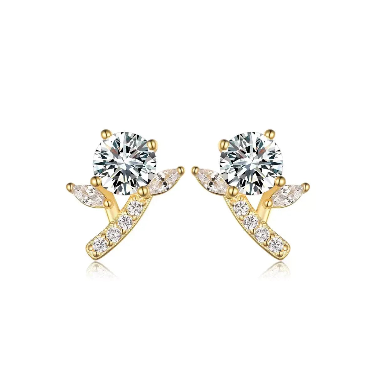 2 Carat Moissanite 925 Sterling Silver Stud Earrings - Trendsi - Flyclothing LLC