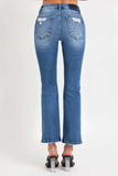 RISEN Full Size Mid Rise Ankle Straight Jeans with Pockets - Trendsi - Flyclothing LLC