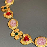 Copper Inlaid Rhinestone Necklace - Trendsi - Flyclothing LLC