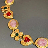 Copper Inlaid Rhinestone Necklace - Trendsi - Flyclothing LLC