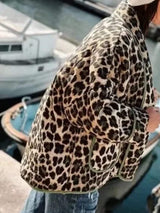 Leopard Open Front Long Sleeve Outerwear - Trendsi - Flyclothing LLC
