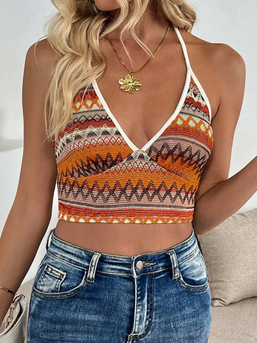 Halter Neck Short Cami - Trendsi - Flyclothing LLC
