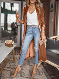 Open Front Long Sleeve Coat - Trendsi