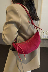 PU Leather Strap Suede Shoulder Bag - Trendsi - Flyclothing LLC