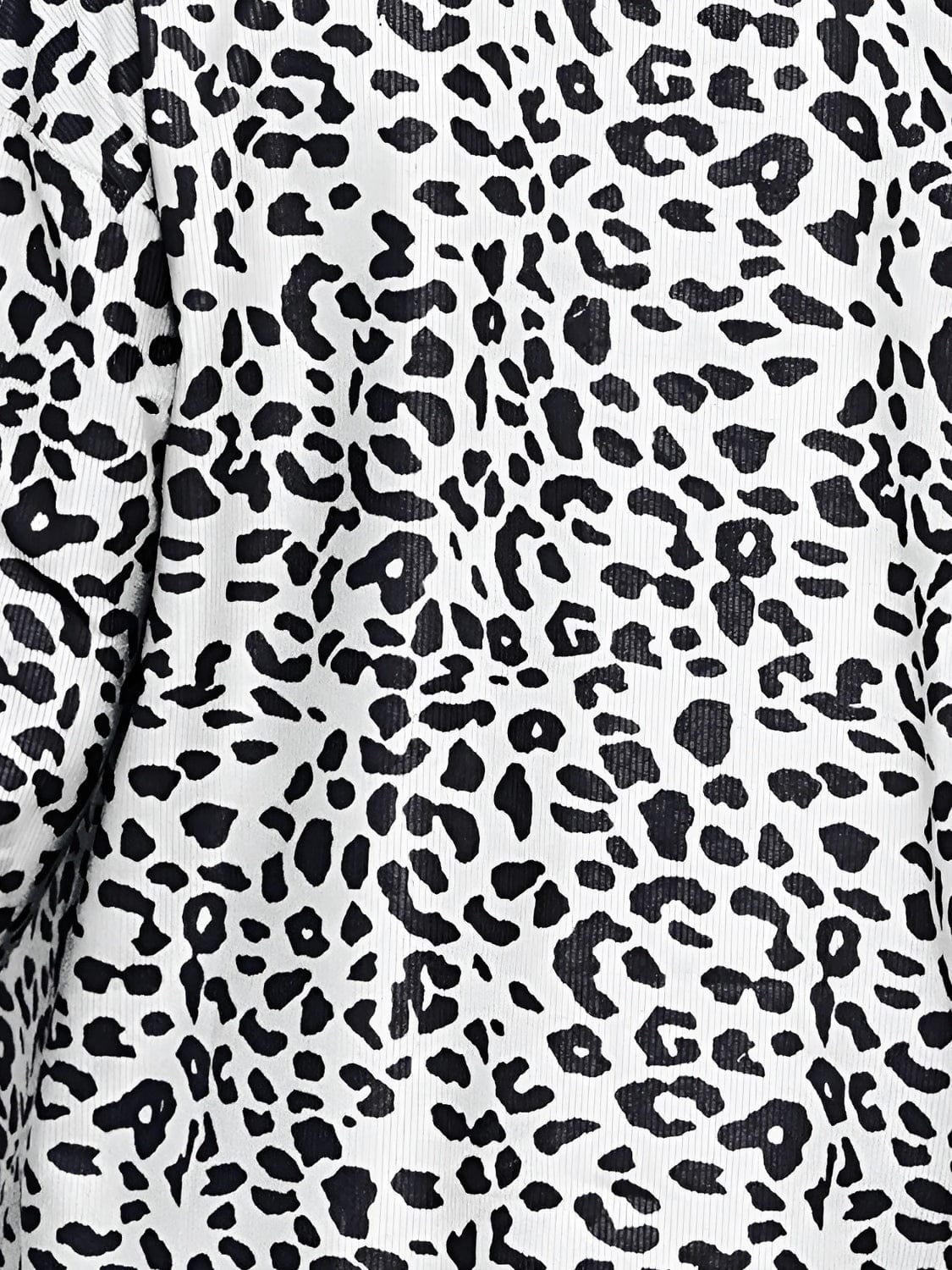 Full Size Leopard Collared Neck Button Up Long Sleeve Jacket - Trendsi