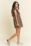 Davi & Dani Animal Printed Velvet Ribbon Mini Dress - Trendsi - Flyclothing LLC