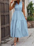 Notched Sleeveless Maxi Tank Dress - Trendsi
