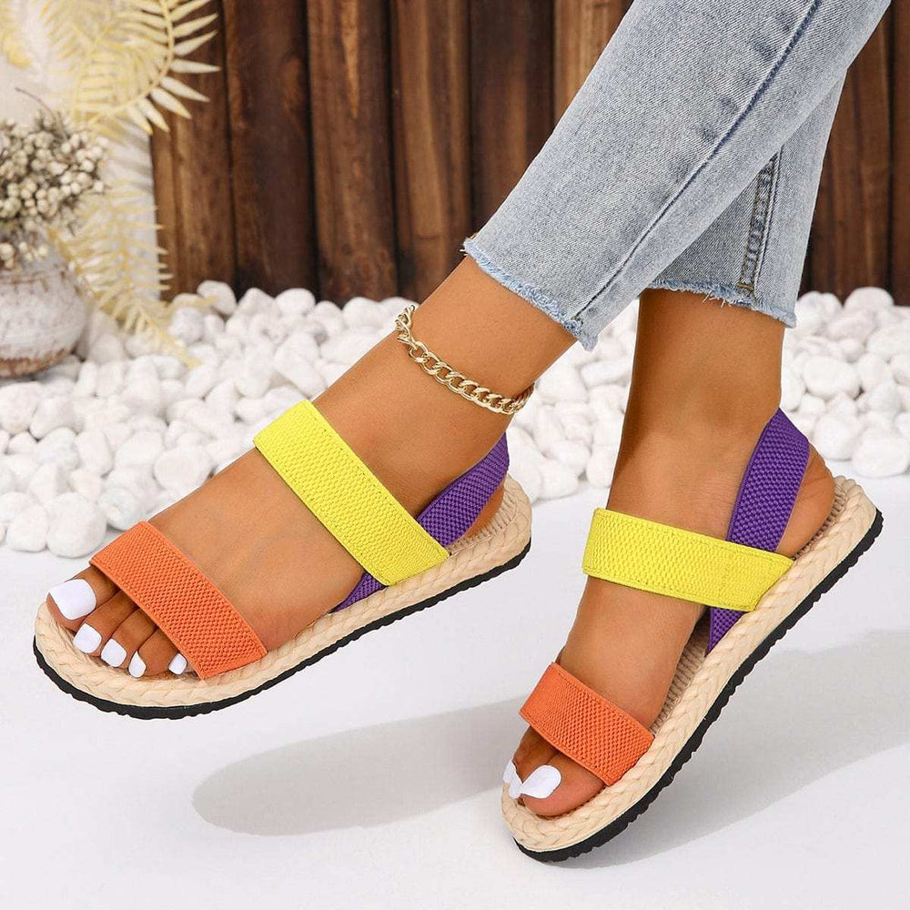 Open Toe Flat Sandals - Trendsi - Flyclothing LLC