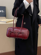 PU Leather Bow Trim Shoulder Bag - Trendsi - Flyclothing LLC