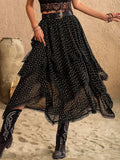 Lace Detail Layered Midi Skirt - Trendsi - Flyclothing LLC