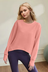 Basic Bae Air Scuba Round Neck Long Sleeve Sweatshirt - ShopBasicbae - Flyclothing LLC