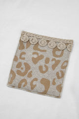 Leopard Patchwork Crochet Lace Trim Puff Sleeve T Shirt - Trendsi - Flyclothing LLC