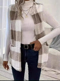 Plaid Open Front Vest Coat - Trendsi