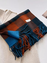 Plaid Fringe Scarf - Trendsi - Flyclothing LLC