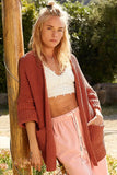 POL Open Front Sweater Cardigan with Pockets - Trendsi