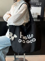 Letter Canvas Tote Bag - Trendsi - Flyclothing LLC