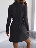 Button-Front Corduroy Shirt Dress - Trendsi - Flyclothing LLC