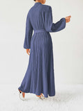 Tie Waist Long Sleeve Dress - Trendsi - Flyclothing LLC