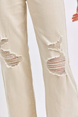 Judy Blue Full Size High Waist Distressed Wide Leg Jeans - Trendsi - Flyclothing LLC