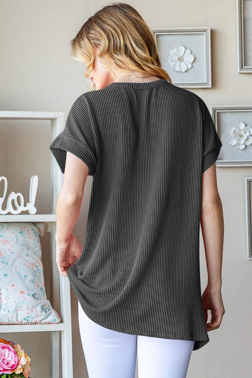 Heimish Full Size USA Graphic Short Sleeve Ribbed Top - Trendsi - Flyclothing LLC