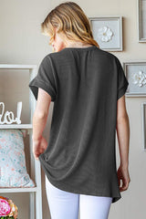 Heimish Full Size USA Graphic Short Sleeve Ribbed Top - Trendsi - Flyclothing LLC