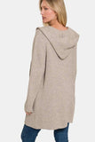 Zenana Hooded Open Front Sweater Cardigan - Trendsi - Flyclothing LLC