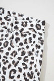 Leopard Frayed Hem Denim Shorts - Trendsi - Flyclothing LLC