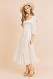 Aemi + Co Ruffled Smocked Square Neck Balloon Sleeve Dress - Trendsi