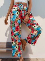Tied Printed Wide Leg Pants - Trendsi - Flyclothing LLC