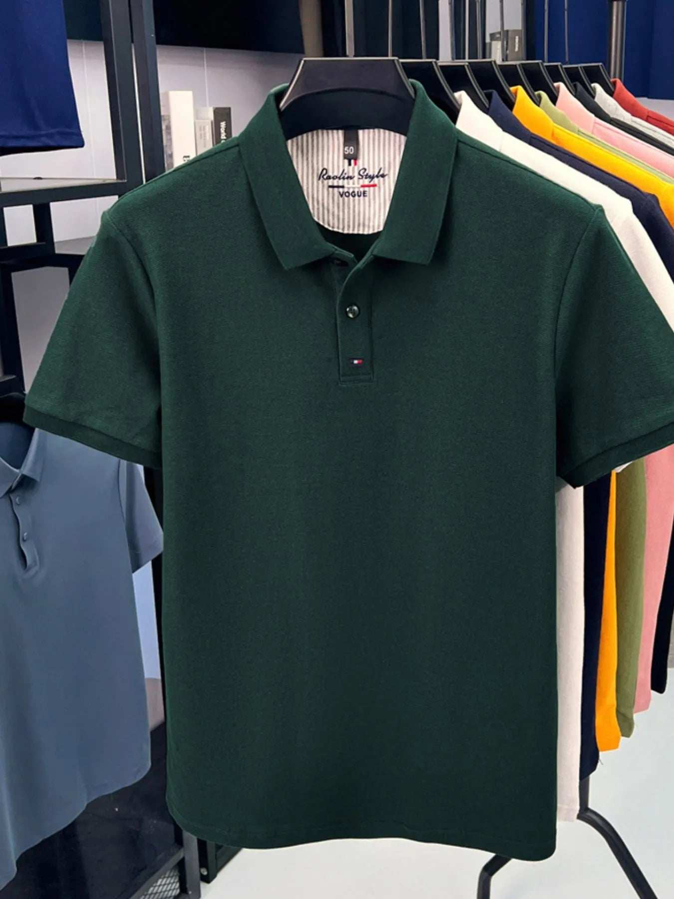 Men's Plus Size Collared Neck Short Sleeve Polo - Trendsi - Flyclothing LLC