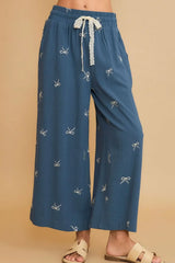 Umgee Full Size Lace Drawstring Embroidered Bow Wide Leg Pants Plus Size - Trendsi - Flyclothing LLC