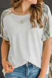 Chevron Patchwork Raglan Sleeve Knit Top - Trendsi