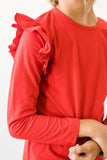 Red L/S Ruffle Tee - Mila & Rose ®