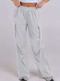 Elastic Waist Wide Leg Pants with Pockets - Trendsi - Flyclothing LLC