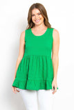 Be Stage Ruffled Sleeveless Babydoll Top - Trendsi - Flyclothing LLC
