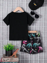 Children's Mommy's Little Boy Dinosaur Print Casual Set - Trendsi - Flyclothing LLC
