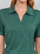 Johnny Collar Short Sleeve Top - Trendsi - Flyclothing LLC
