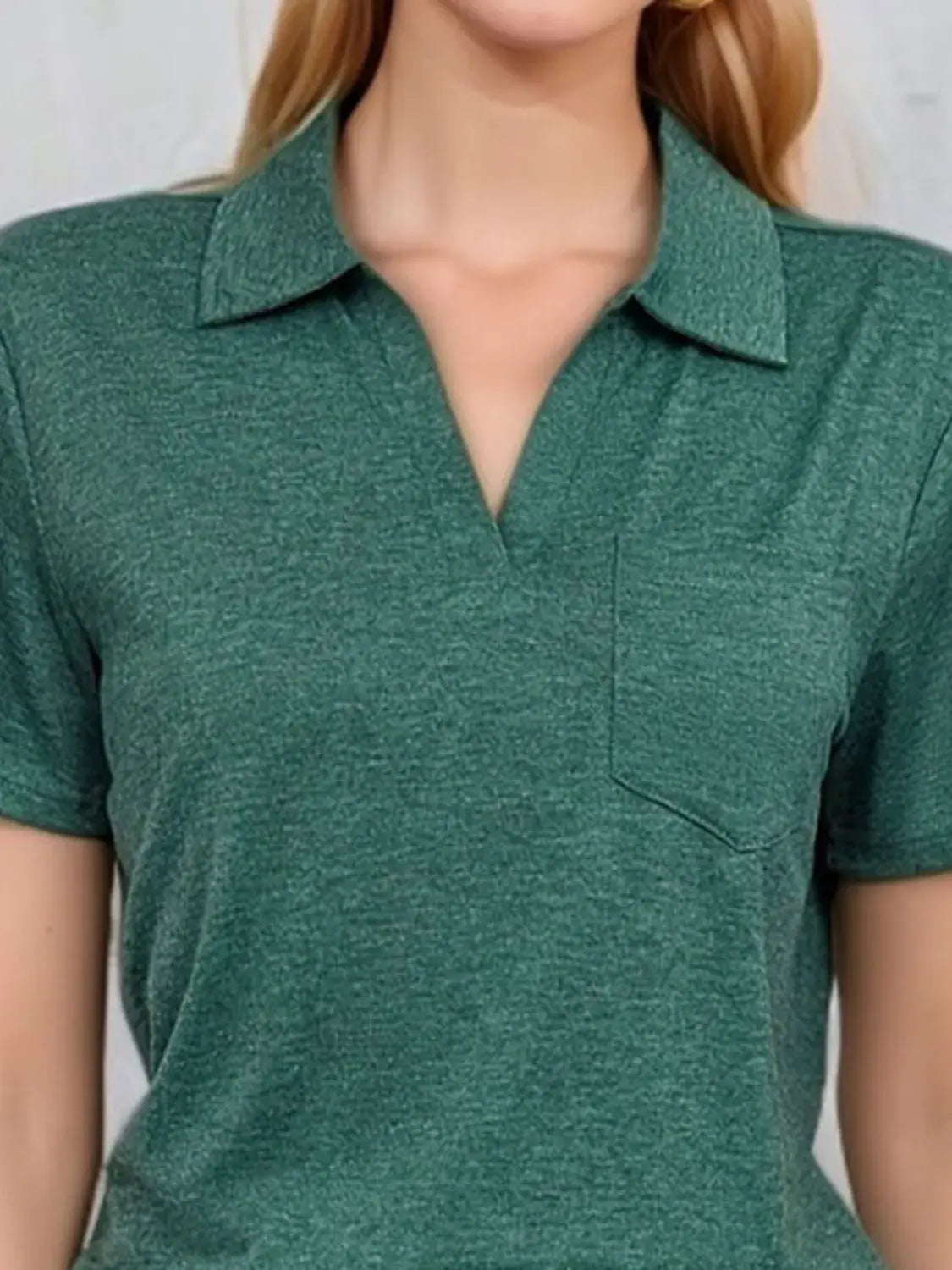 Johnny Collar Short Sleeve Top - Trendsi - Flyclothing LLC