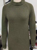 Full Size Turtleneck Raglan Sleeve Sweater Dress Plus Size - Trendsi - Flyclothing LLC